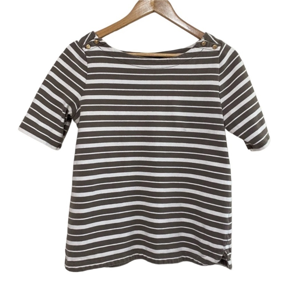 Banana Republic half sleeve brown and white striped shirt Size M